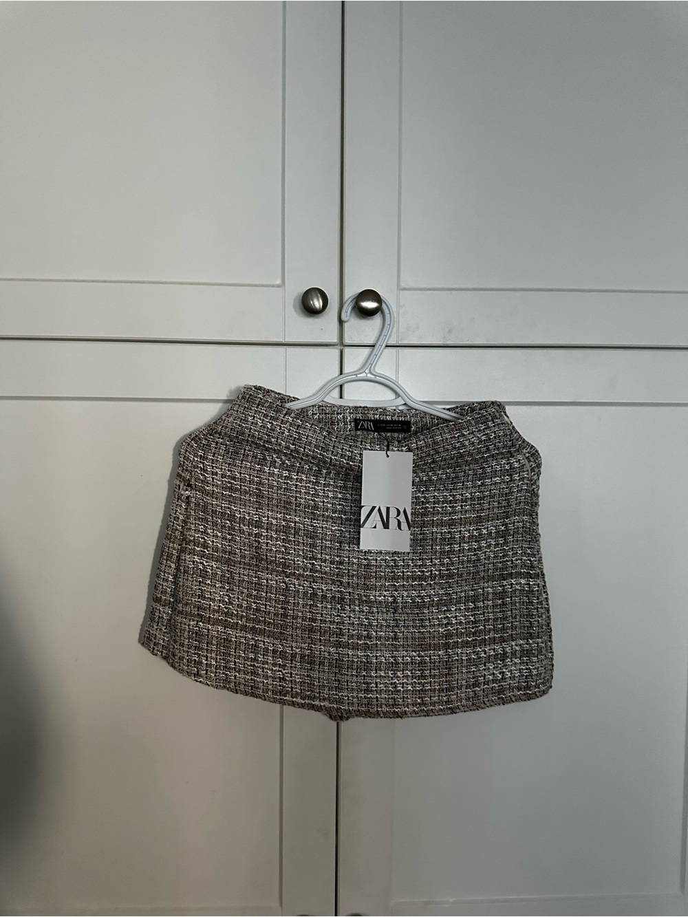 ZARA Brown & Gray Tweed Mini Skort